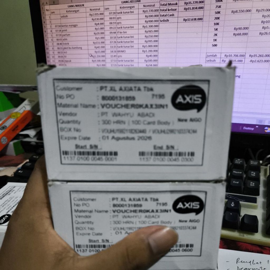 Voucher Kosong Axis - 300 SN per Box, Mudah Diisi