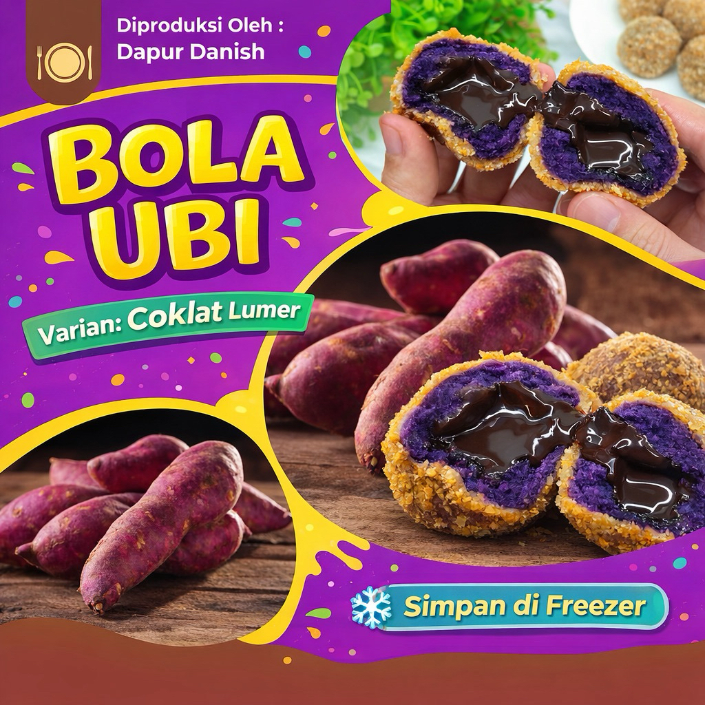 BOLA UBI UNGU COKLAT LUMER ISI 2 BUNGKUS(ISI 20 BIJI)