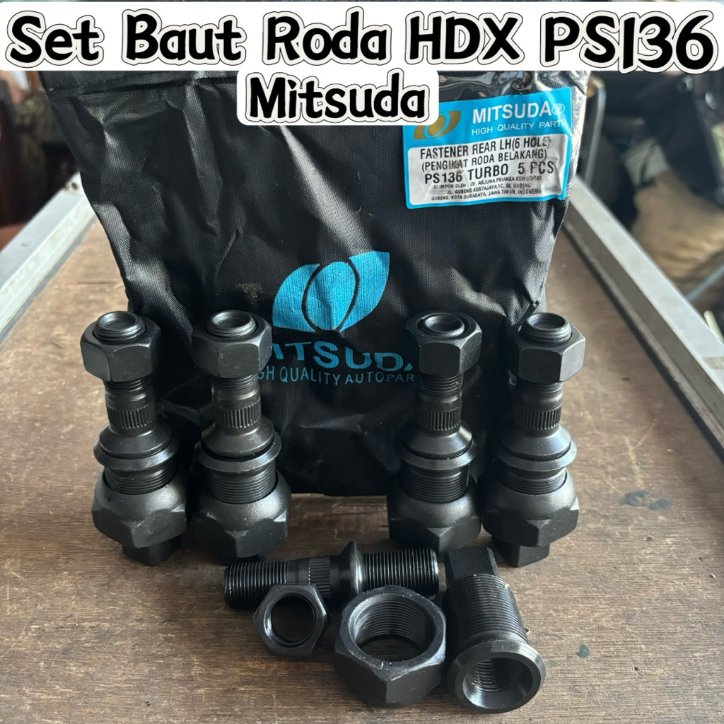 Set Baut Roda isi 5pcs Canter HDX Ps136 Mitsuda / Baud Roda Ps 136 Turbo mitsuda / Baot Roda Canter 