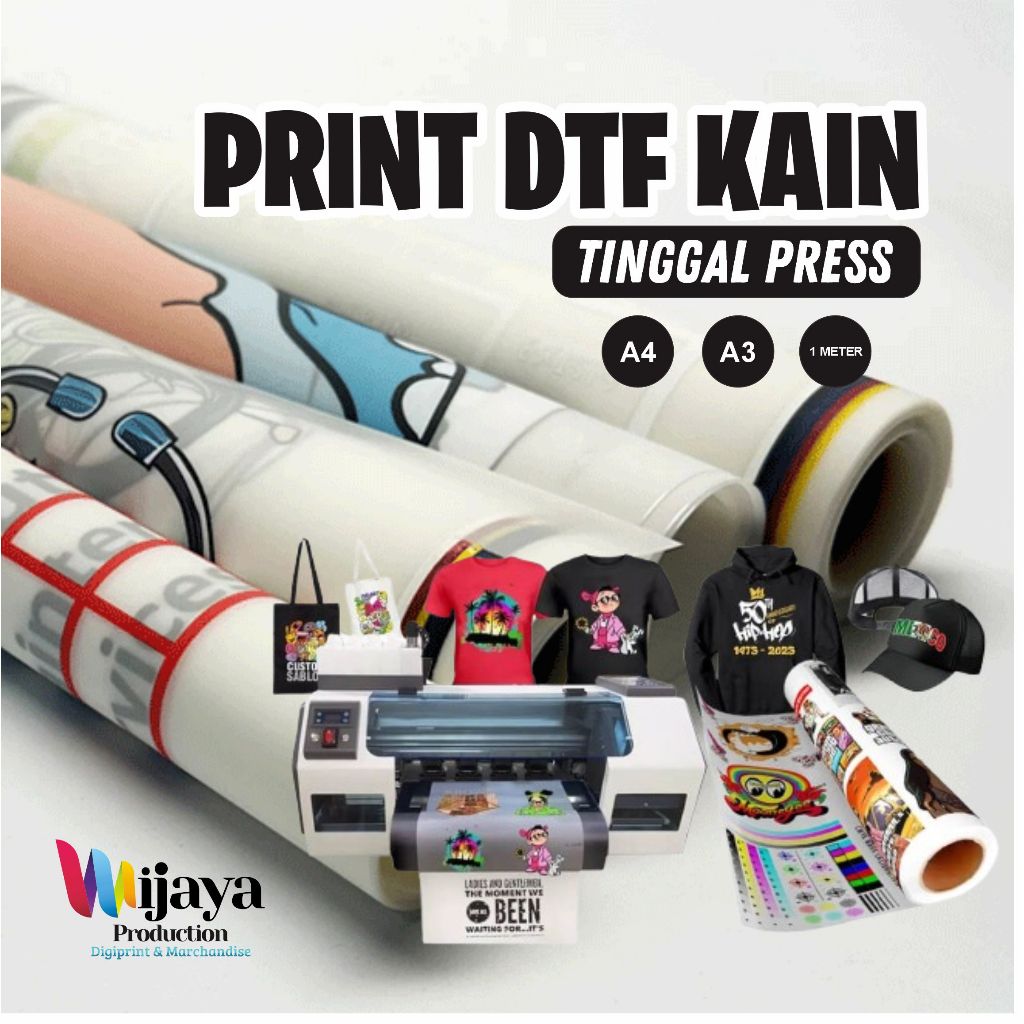 ( KILAT ) PRINT DTF JASA CETAK SABLON DTF LEBAR 58CM A3 / A4 / METERAN