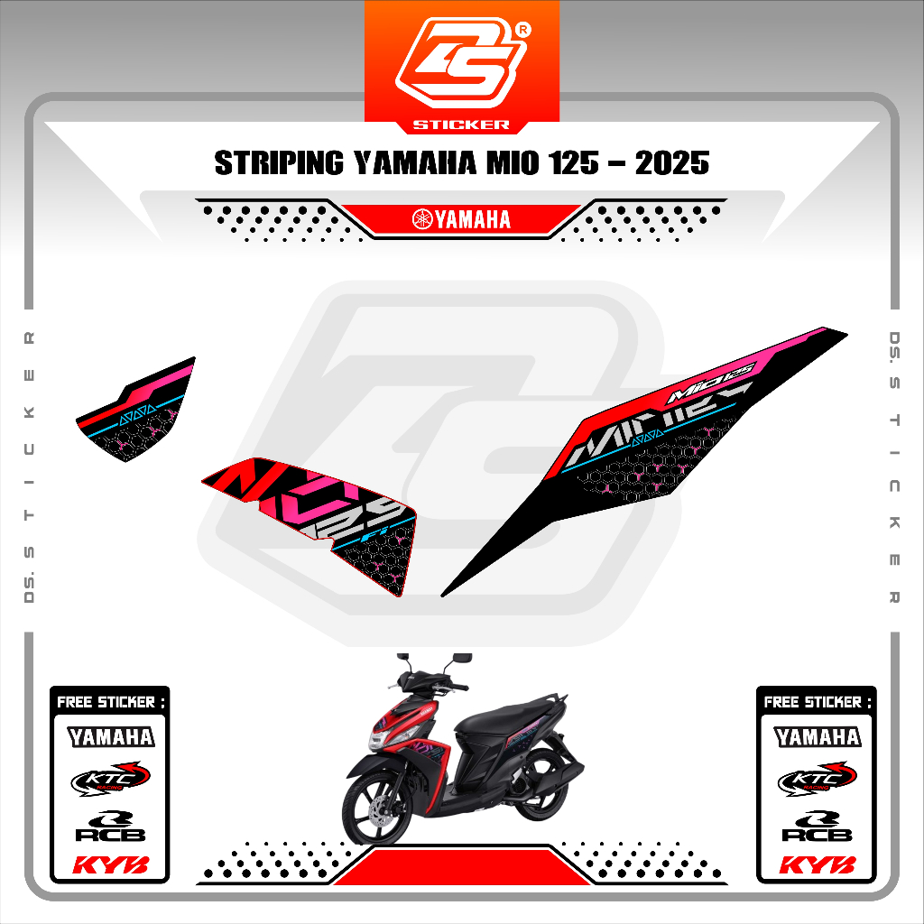 Striping Yamaha Mio 125 2025 Stiker Standar Mio 125 2026 DS Sticker