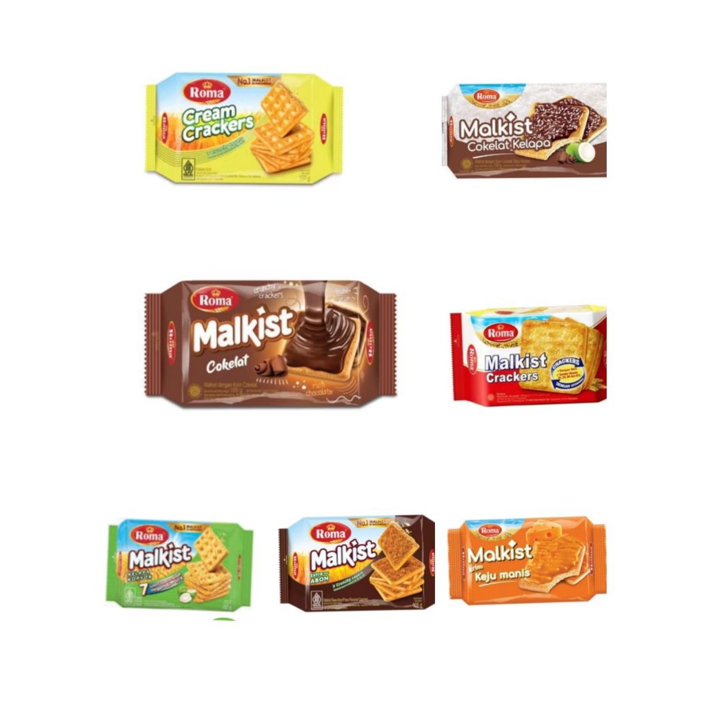 Roma Malkist Biskuit Coklat Keju Abon Crackers