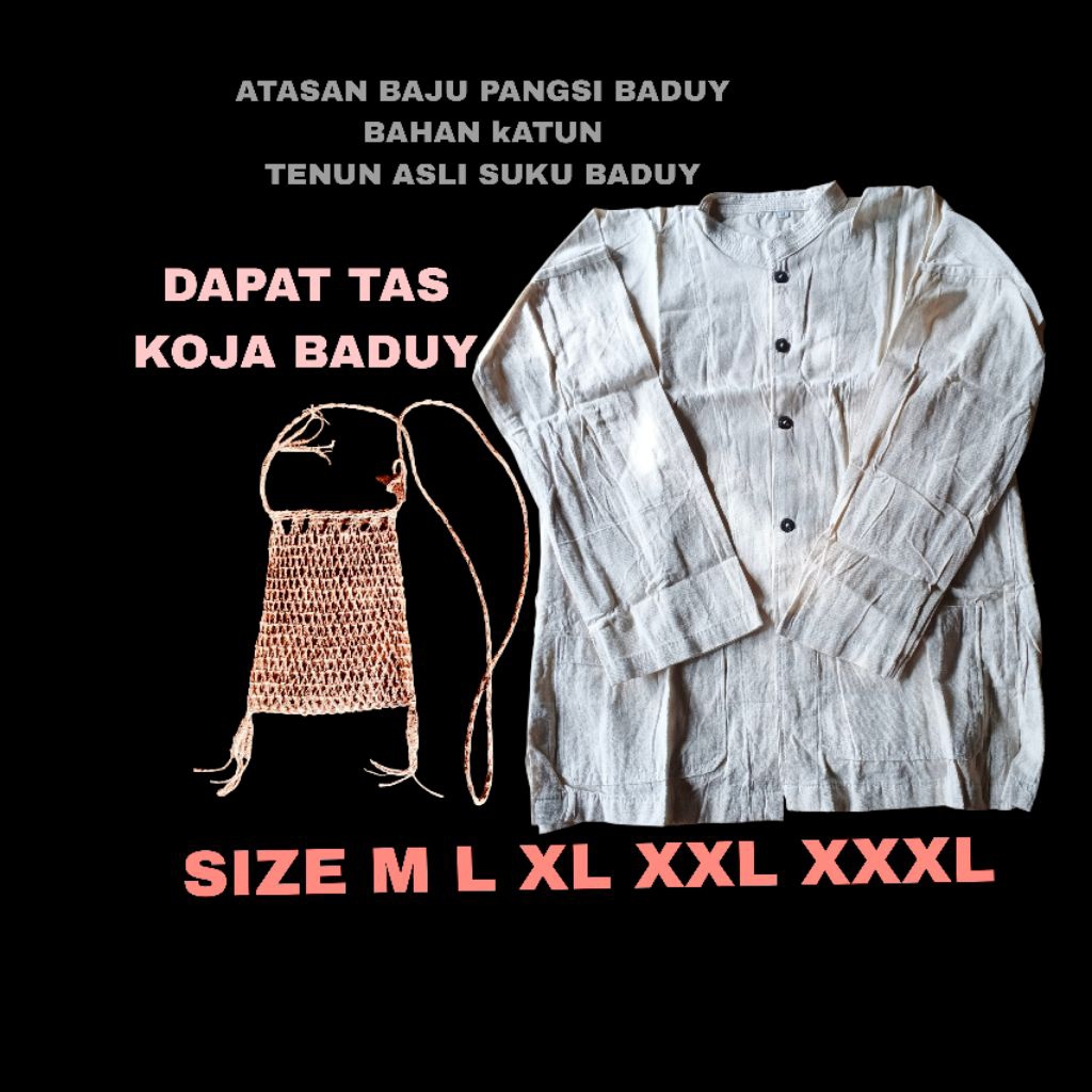 BEST SELLER Baju Pangsi Baduy Pria – Atasan Adat Nyaman & Adem dapat tas Koja baduy