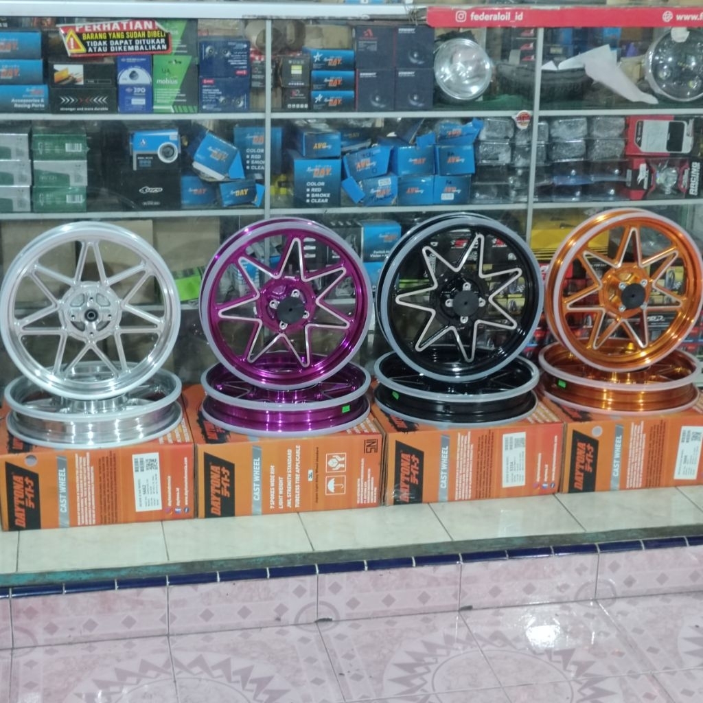 VELG DAYTONA SEVEN STAR DAYTONA VARIO 125, VARIO 150, BEAT, SCOOPY, VARIO 110 FI, GENIO ORIGINAL DAY