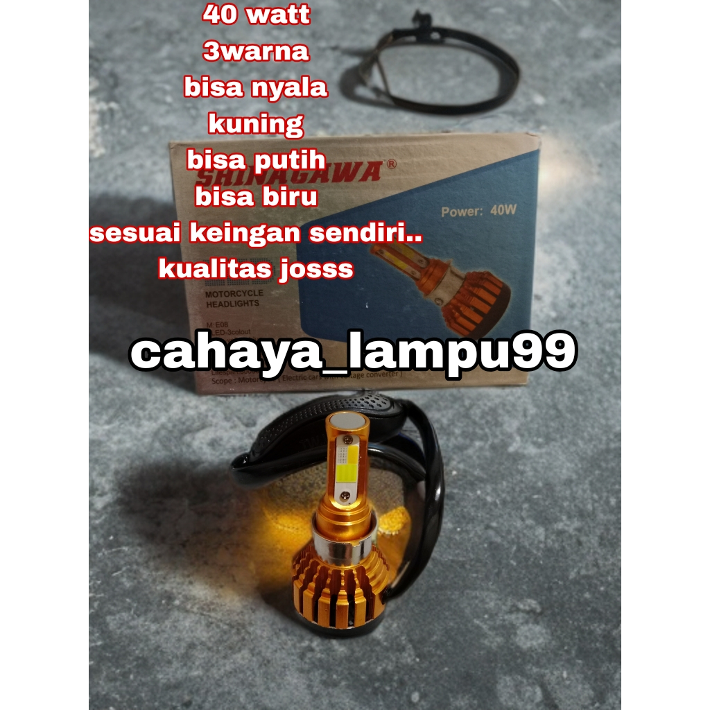 LAMPU DEPAN LED  3WARNA UNIVERSAL MOTOR
