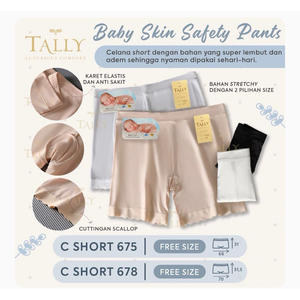 Tally celana short 675 baby skin free size fit xxl