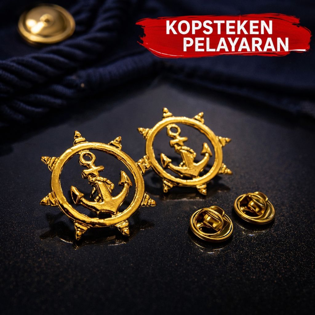 PIN KRAH PELAYARAN LOGO JANGKAR - AKSESORIS PELAYARAN - PIN KOPSTEKEN PELAYARAN - MONOGRAM PELAYARAN
