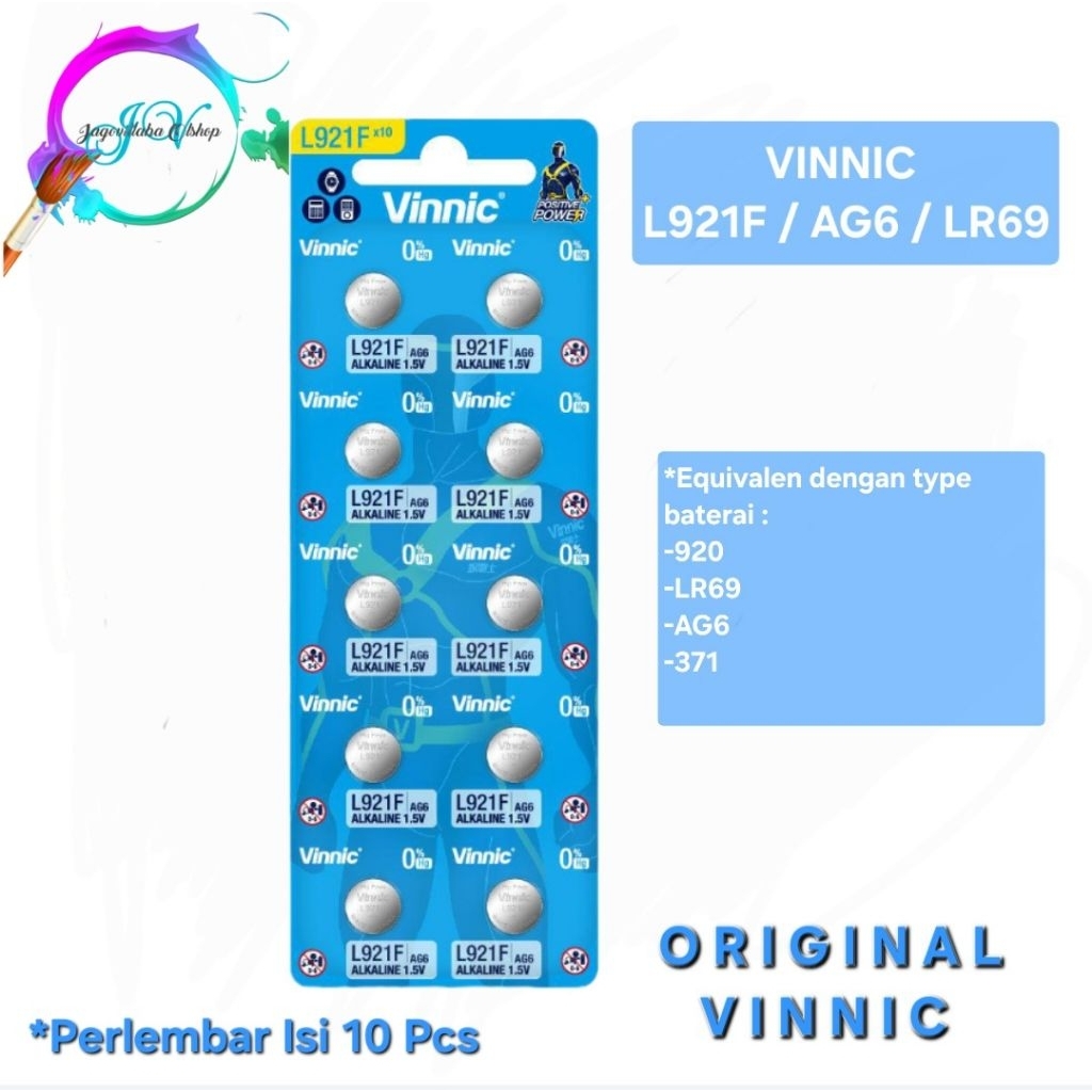 Baterai Vinnic L921F 921/920/LR69/371 Baterai Jam Tangan Chrono