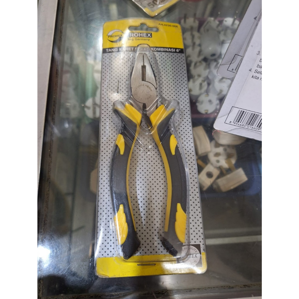Tang Kombinasi Prohex 6 Original – Tang 6” Multifungsi Tang Listrik Tang Tukang Tang Baja Tahan Kara