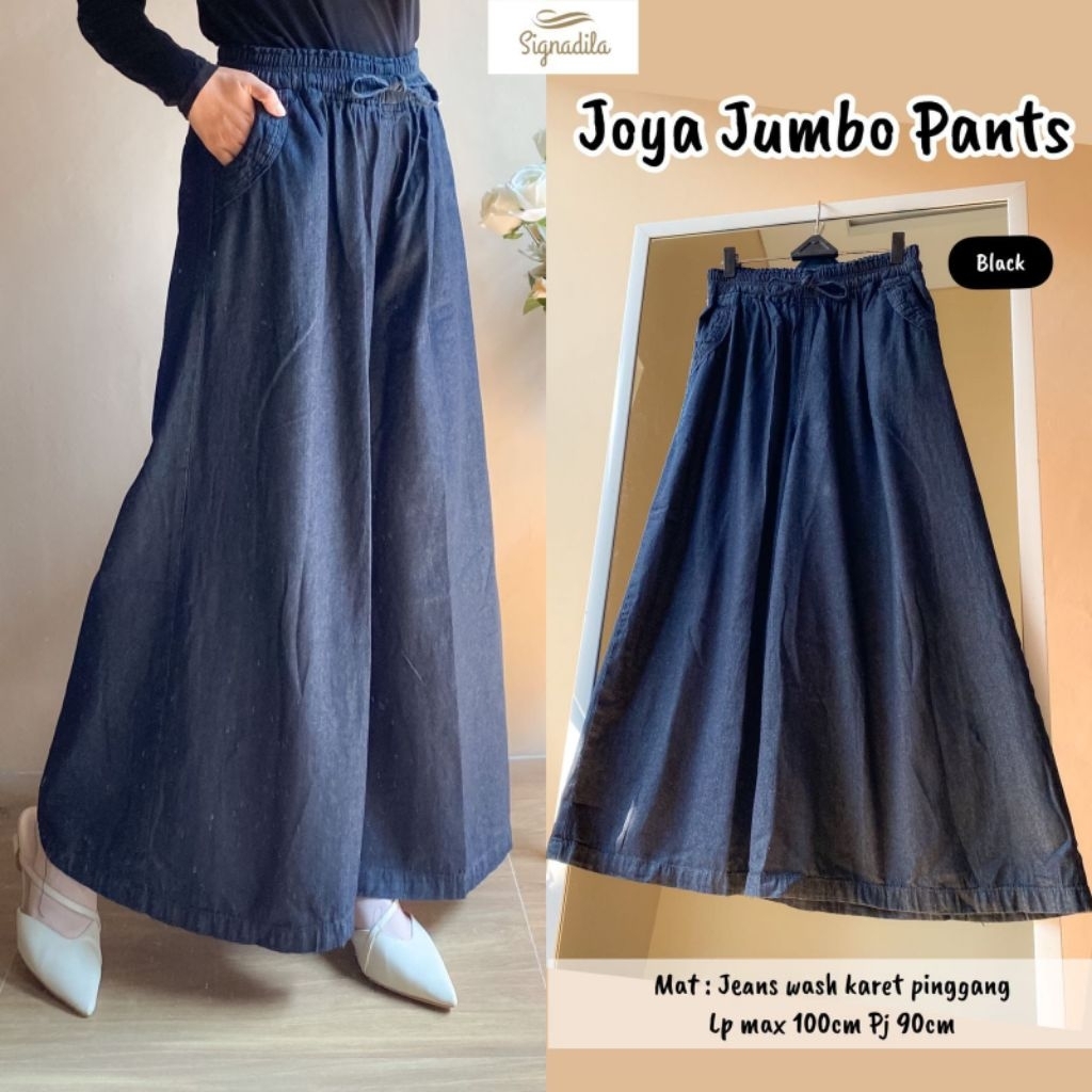 Signadila -Joya Jumbo Pants JeansWash Karet Pinggang