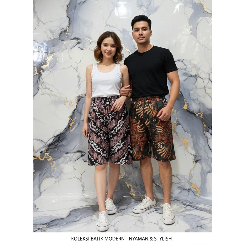 Dapat 3 Celana Pendek Batik Modern Indonesia Celana Kolor Motif Batik Budaya Indonesi Celana Harian 