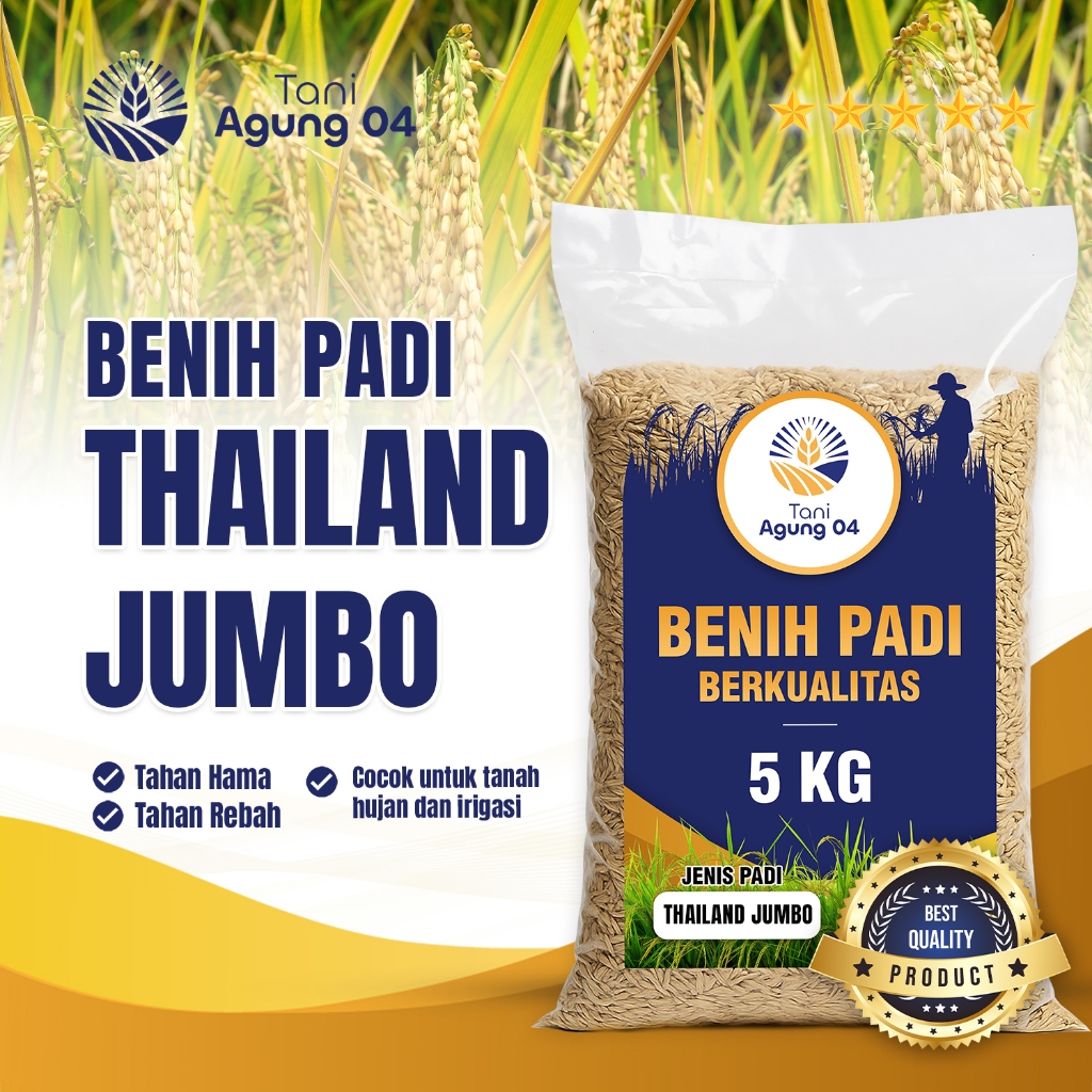Benih padi bibit padi Thailand jumbo kualitas original kemasan 5 kg