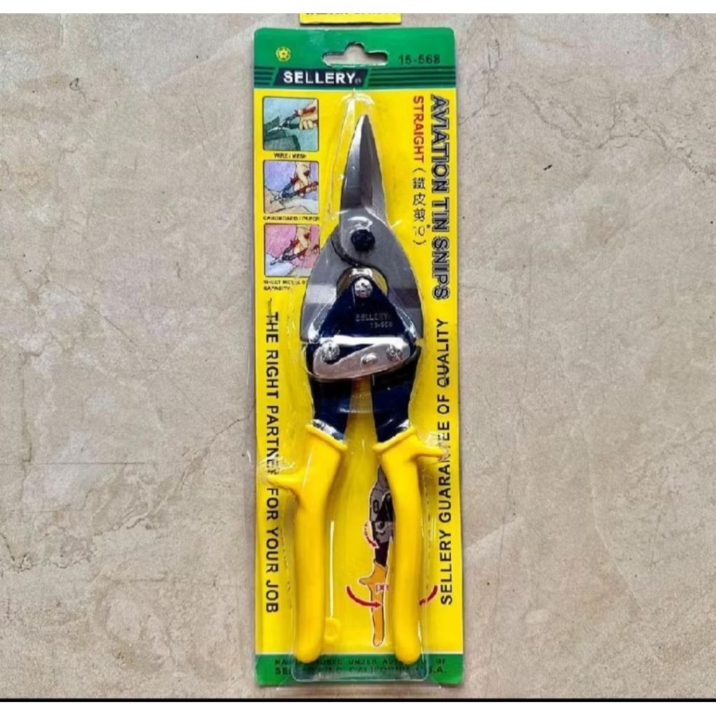 Gunting Hollow Baja Ringan Gunting Seng Lurus 10" Sellery 15-568