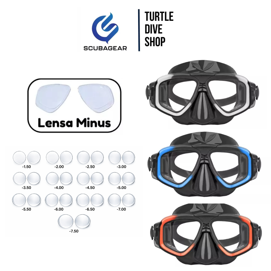 Mask Scubagear Zoom With Lensa Minus - Mask Snorkeling