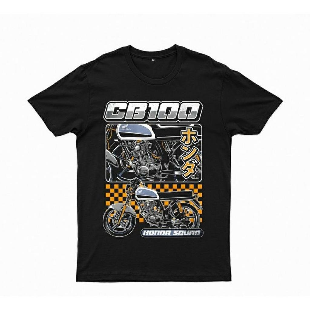 Kaos Baju Distro Racing CB 100 Squad Menolak Tua Motor Herex Otomotif