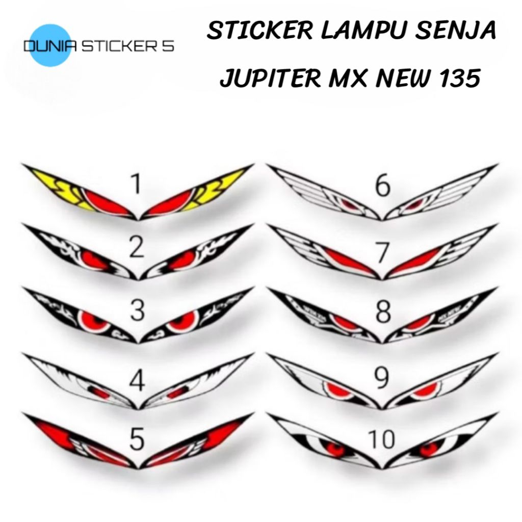 Sticker Variasi Lampu Senja Jupiter MX New 135