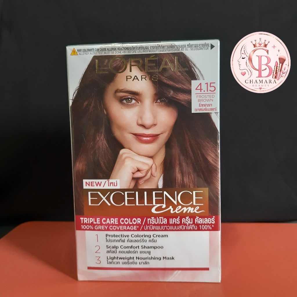 L'Oréal Hair color Frosted Brown 4.15,Hair color loreal Frosted Brown,semir rambut loreal