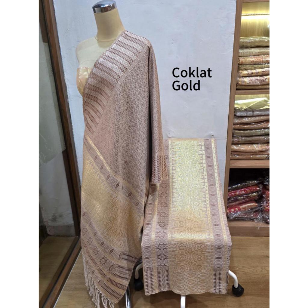 SONGKET TUMTUMAN TANPA SAMBUNG FULL BENANG KRISTAL