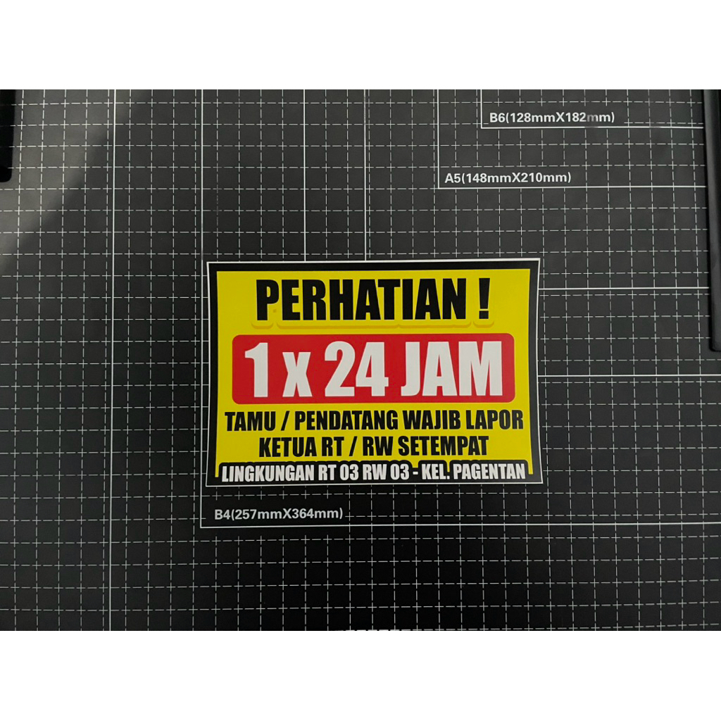 sticker tamu wajib lapor