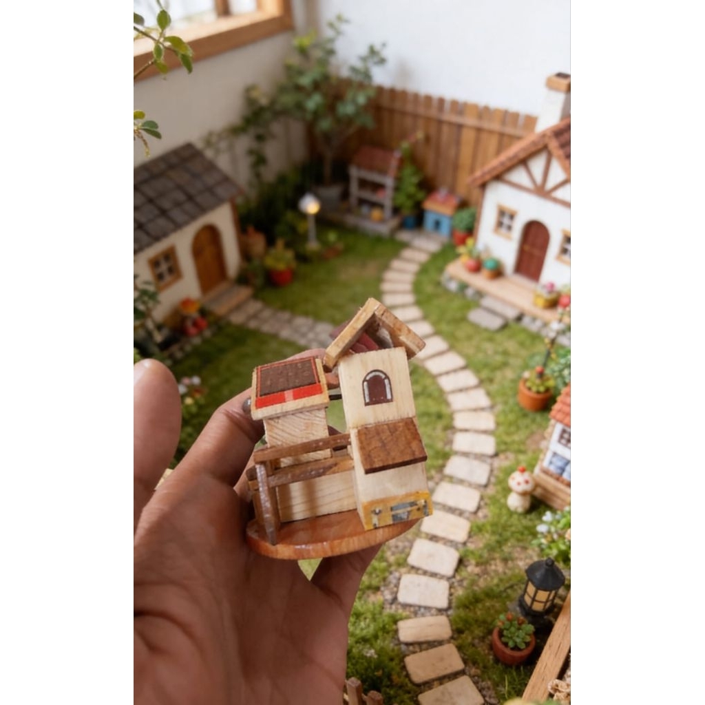 rumah mini/mainan anak kayu/mainan edukasi/aksesoris