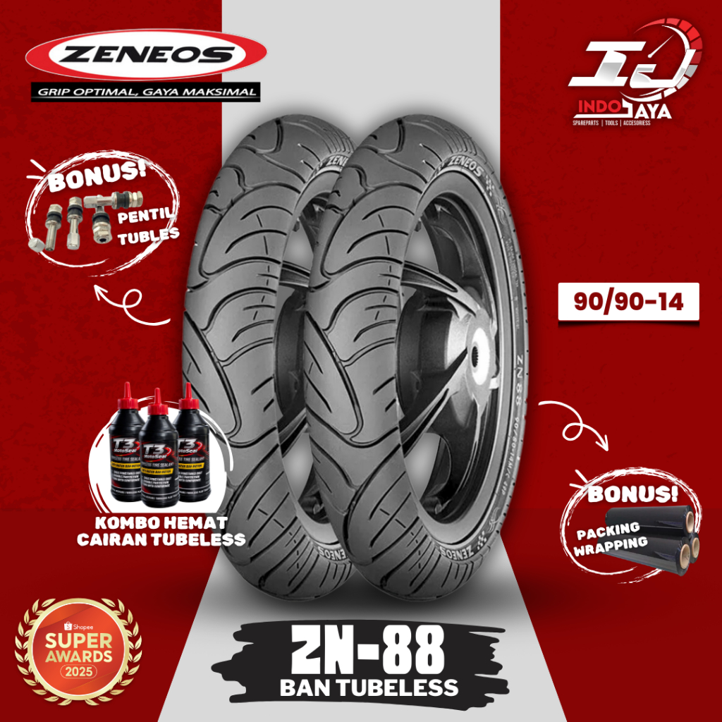 [READY COD] BAN LUAR TUBELESS ZENEOS ZN88 (90/90-14) RING 14 BAN MATIC DEPAN BELAKANG / ZN-88 / ZN 8