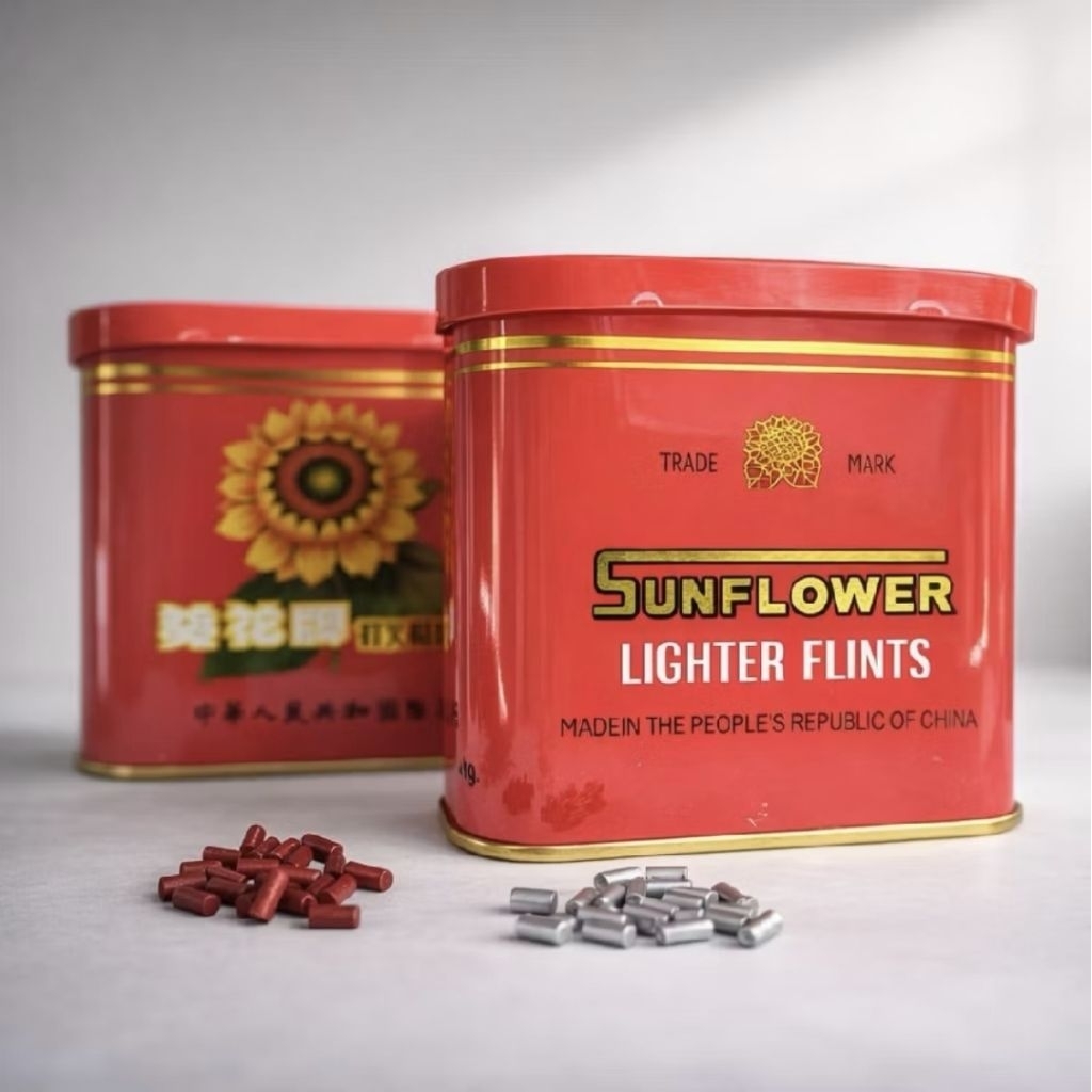 TERMURAH.....Batu Korek Api SUNFLOWER 1 Bungkus isi 100, 1 Kaleng isi 30 Bungkus.