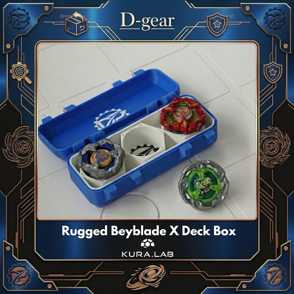 Rugged Beyblade X Deck Box KURA.LAB | Tempat Penyimpanan Beyblade X | Organizer Beyblade