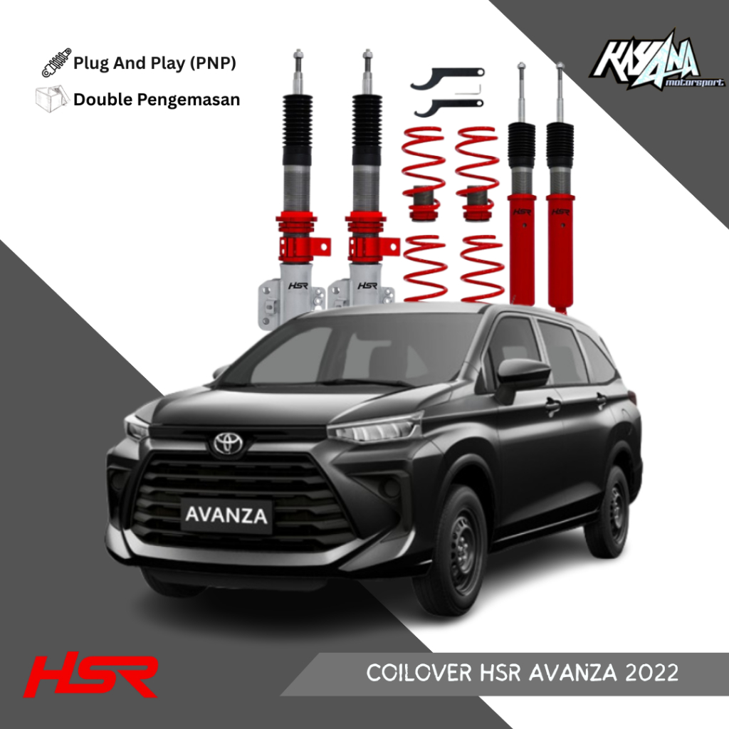 Coilover Untuk Mobil Avanza 2022 Coilover HSR Merah PNP (Plug N Play)