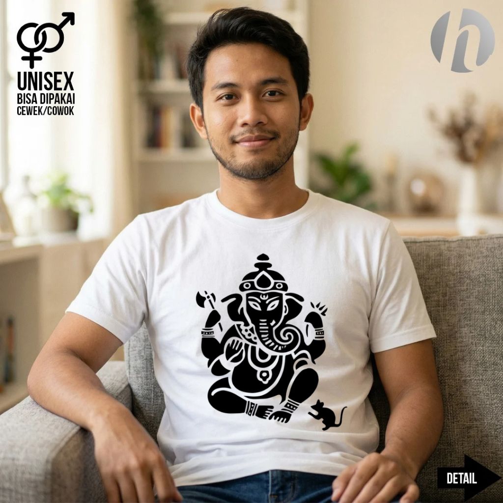 Mittara - Seri Hindu Kaos Baju Hindu Deva Ganesha / Kaos Dewa Kecerdasan / Kaos Keagamaan Hindu Cust
