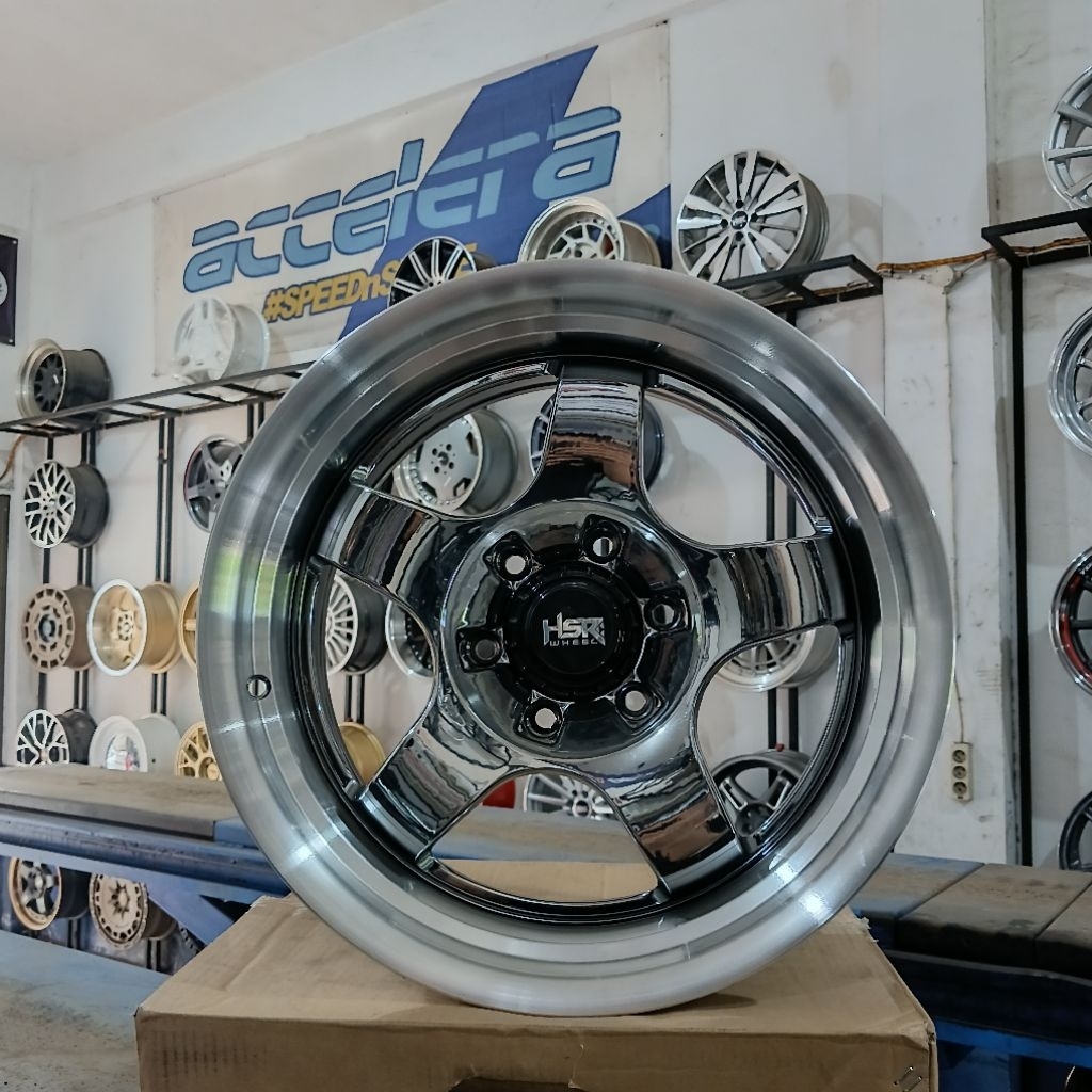 Velg mobil baut 6 pajero Ring 18 model palang 5 merk Hsr type BOB lebar 9.5 pelek mobil r18 Model JD