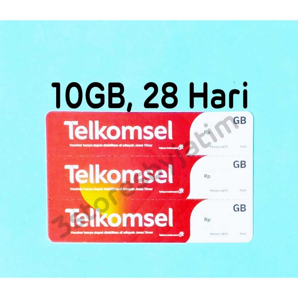 Voucher Kuota Data Telkomsel 10GB, 28 Hari JATIM