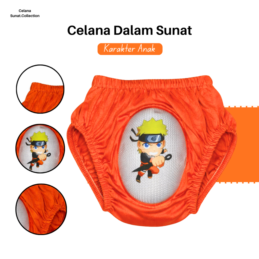 Celana Dalam Sunat Anak Karakter Naruto - Melindungi Luka Sunat - Bahan Adem & Nyaman