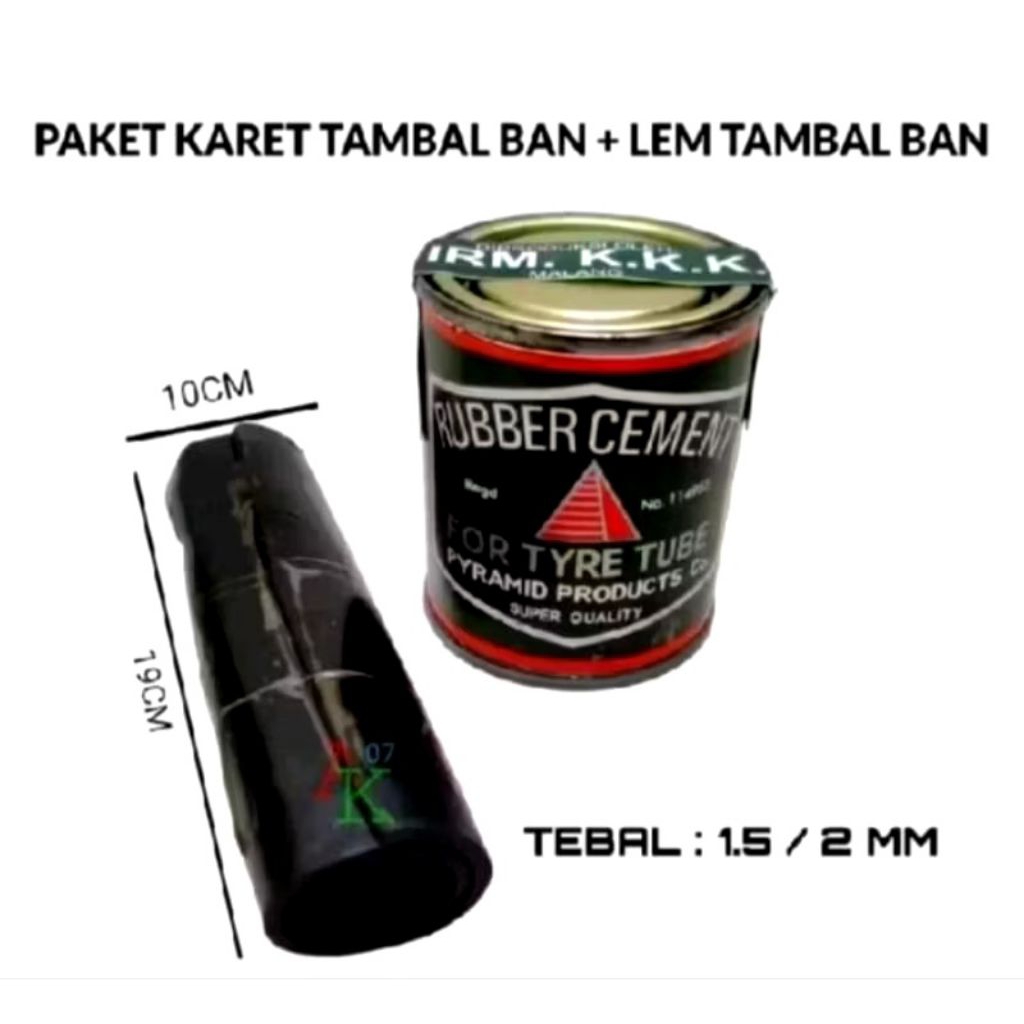 Paket Karet Tambal Ban + Lem Tambal Ban