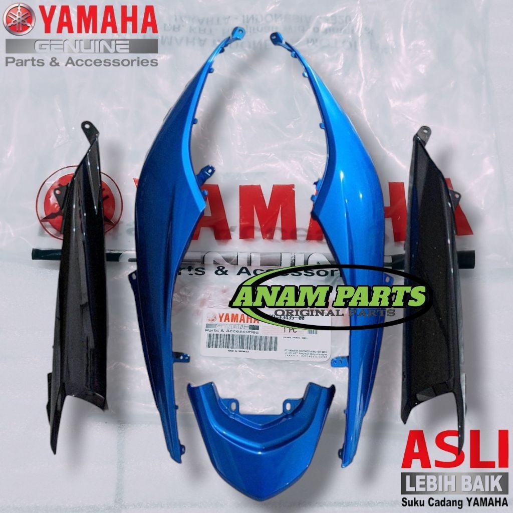 PAKET SET FULL SAYAP COVER KAP BODY BELAKANG MIO SOUL GT 115 BIRU ORIGINAL YAMAHA