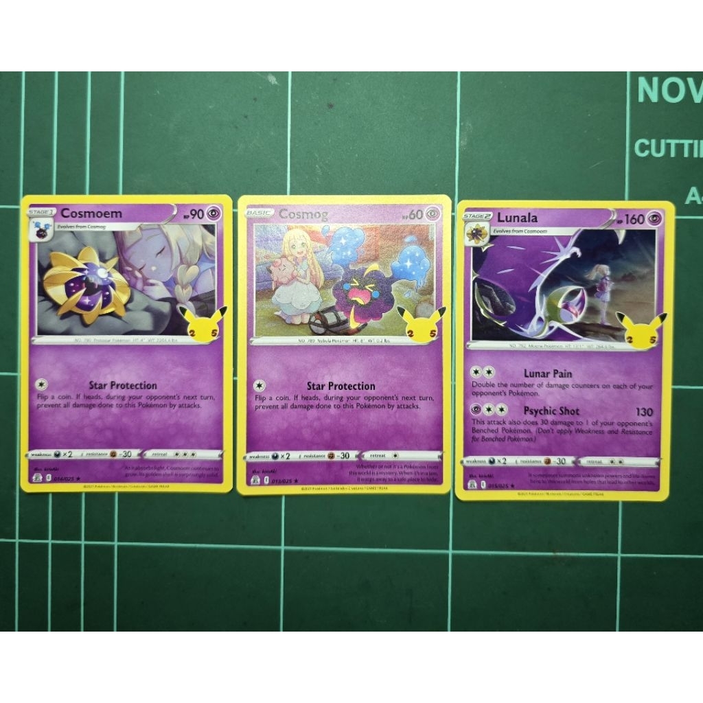 Cosmoem, Cosmog, Lunala Holo - Pokemon TCG 25th Anniversary