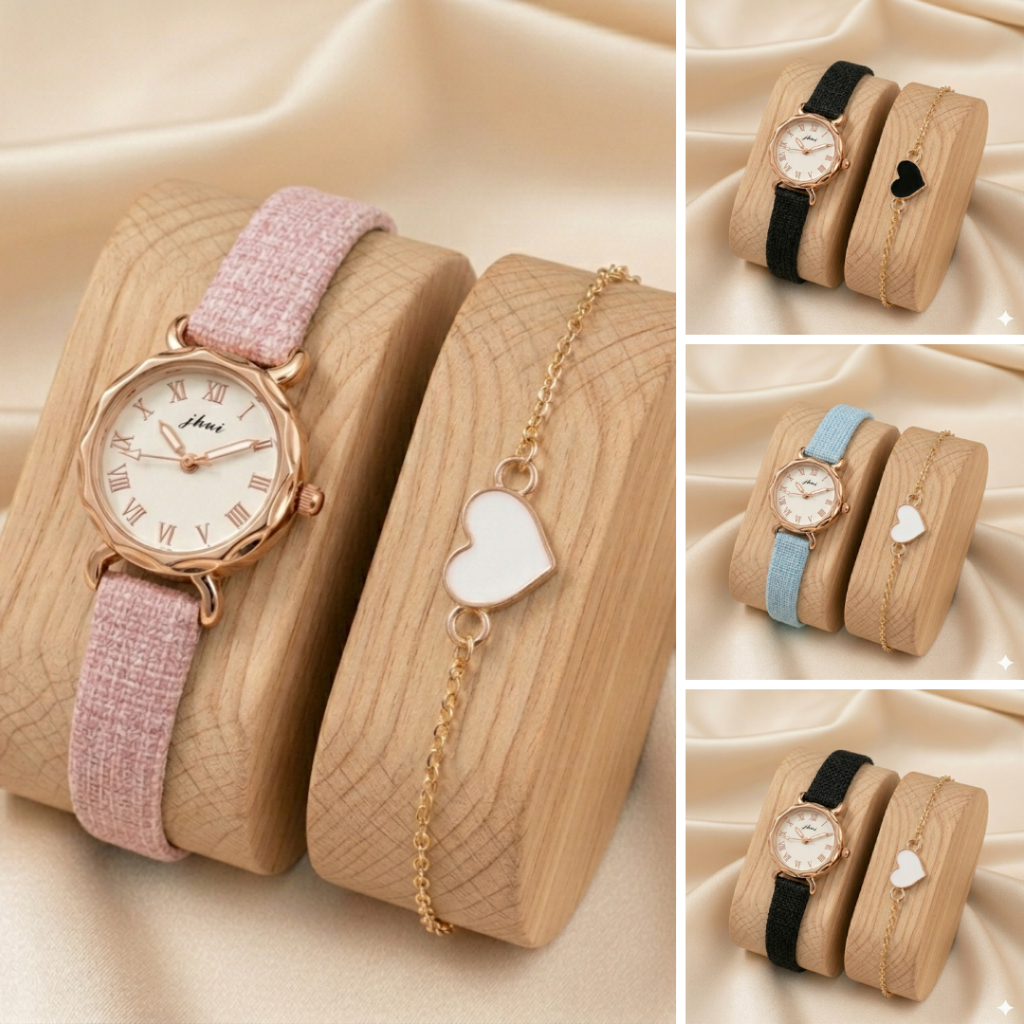 Set Jam Tangan Wanita Dan Gelang Premium Tampil Elegan