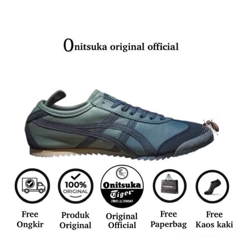 Sepatu Pria Wanita Original Unisex 0nsu Tllger Meexxic0 66 Deluxe Jpan Nipp0n Made Blue Vintage Shoe