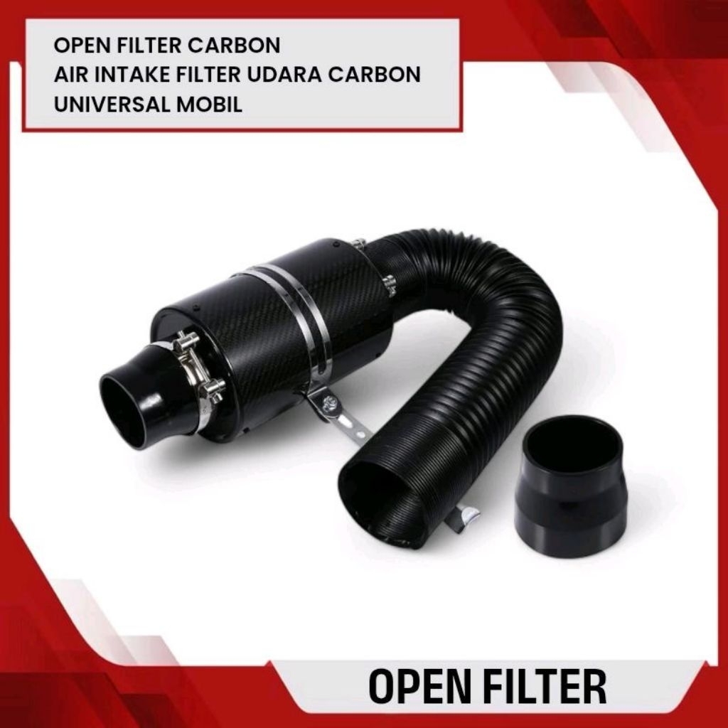 Open Filter Carbon - Car Intake Open Filter Carbon - Open Filter Udara Carbon