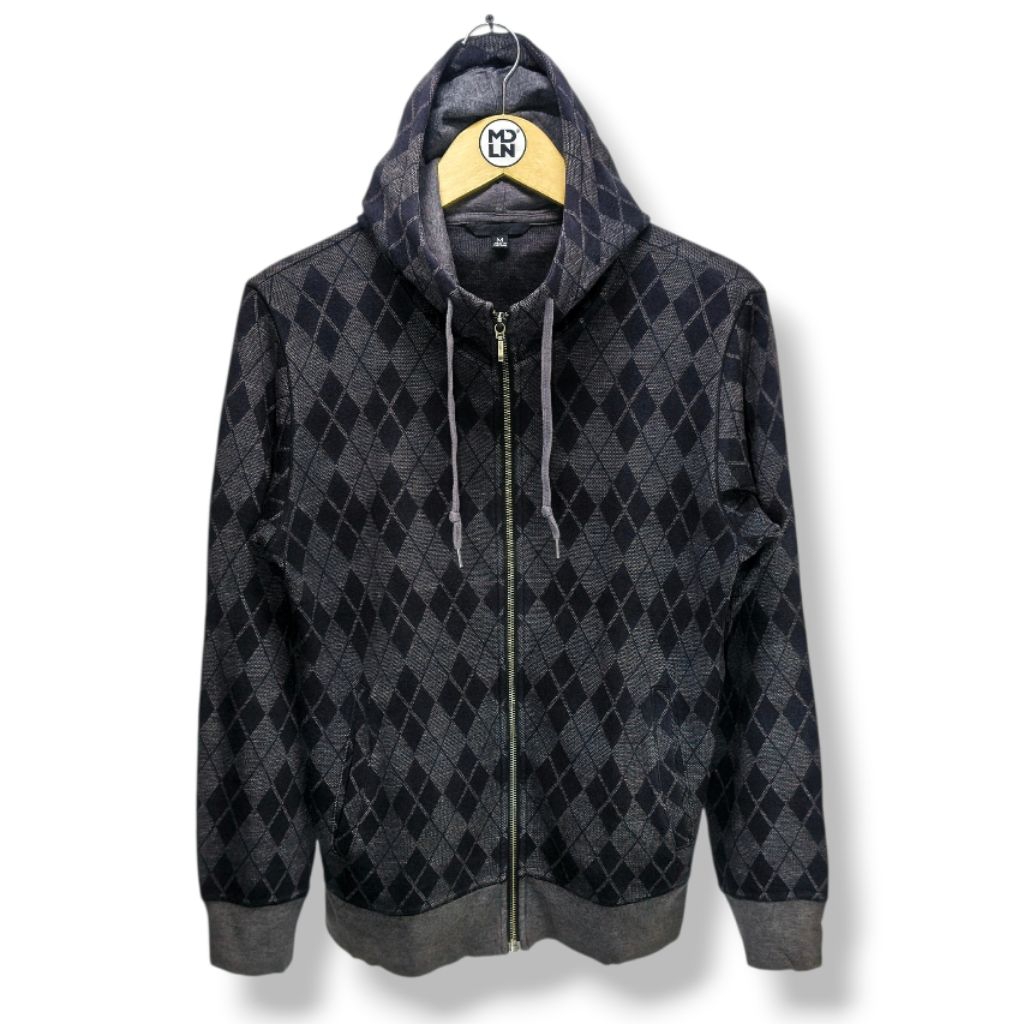 Global Uniqlo Tartan Hoodie Zipper