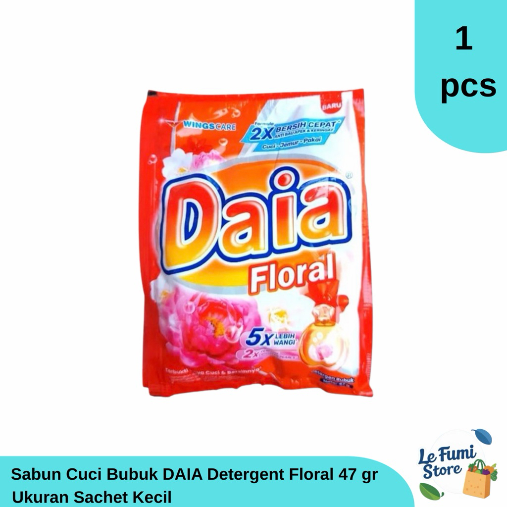 Sabun Cuci Bubuk DAIA Detergent 47 gr - Ukuran Sachet Kecil