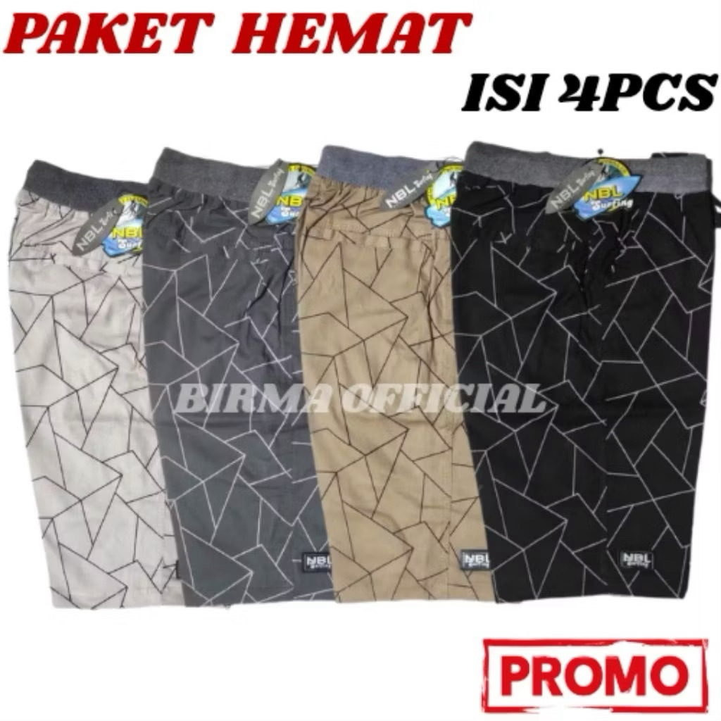 Promo 100ribu Dapat 4 Pcs Celana Pendek Pria Dewasa Motif Abstrak Chino Kolor Cowok Short Pants Rib 