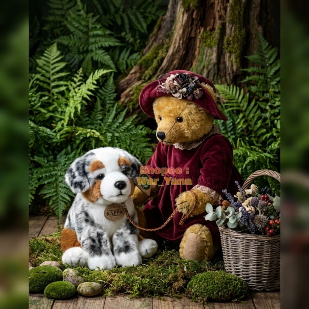 Boneka Anjing Australian Shepherd Import U.S.A Original Plush Stuffed Toys Second PL Preloved Plushi