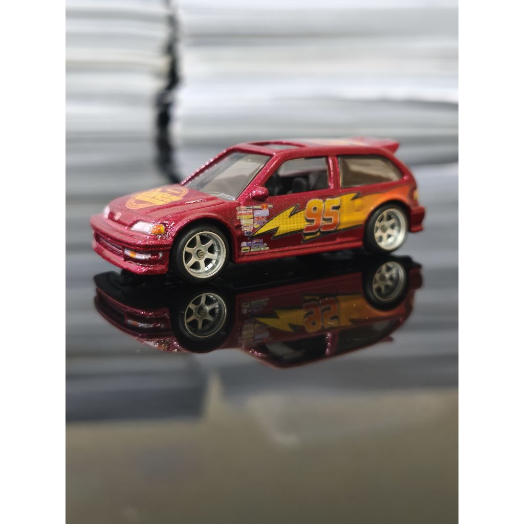 HOTWHEELS CIVIC EF CUSTOME Lightning McQueen Livery
