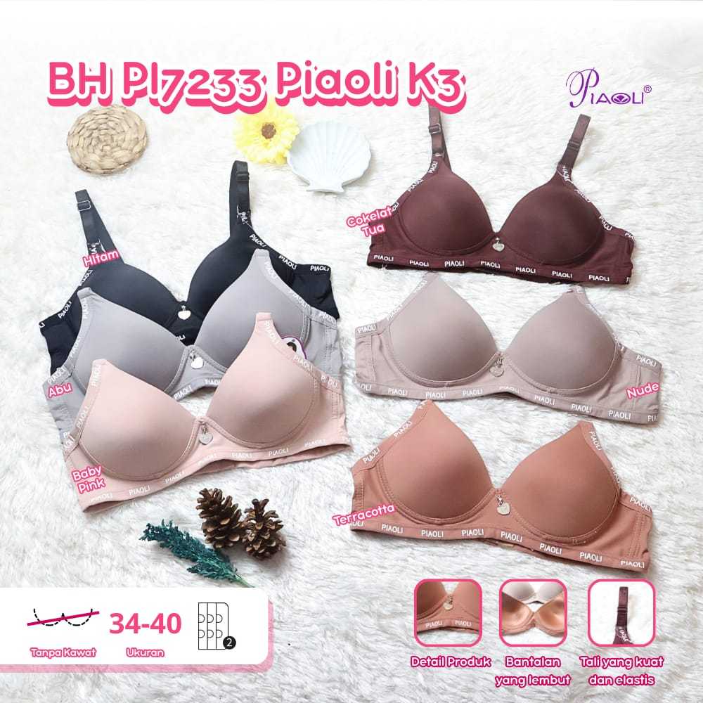 BRA PIAOLI PL7233 BRA TANPA KAWAT CUP A KECIL BUSA SEDANG KAIT 3