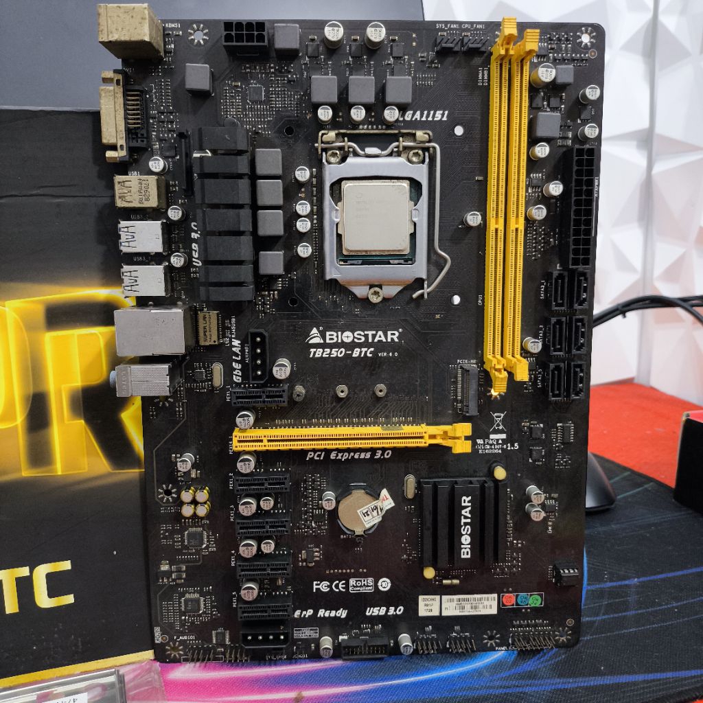 MOTHERBOARD BIOSTAR TB250 BTC + PROCESSOR INTEL G4400
