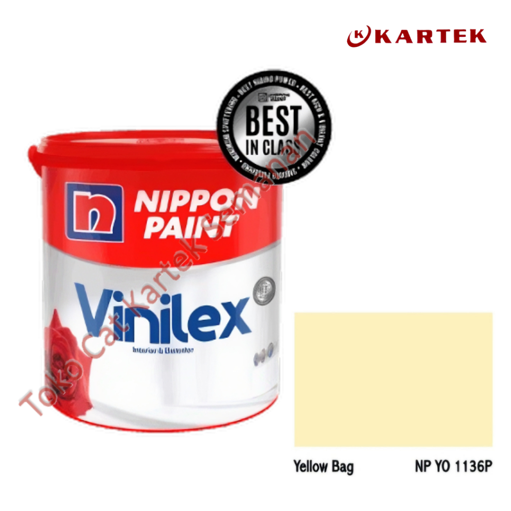 Nippon Paint Vinilex YELLOW BAG NP YO 1136P Cat Tembok Interior & Eksterior Kuning Halus dan Tahan L