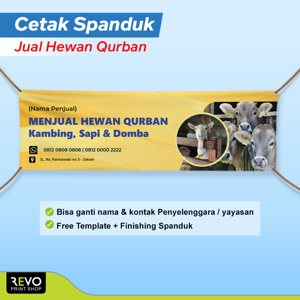 Spanduk Qurban / Cetak Spanduk Jual Hewan Qurban / Spanduk Banner / Spanduk Menerima & Menyalurkan H