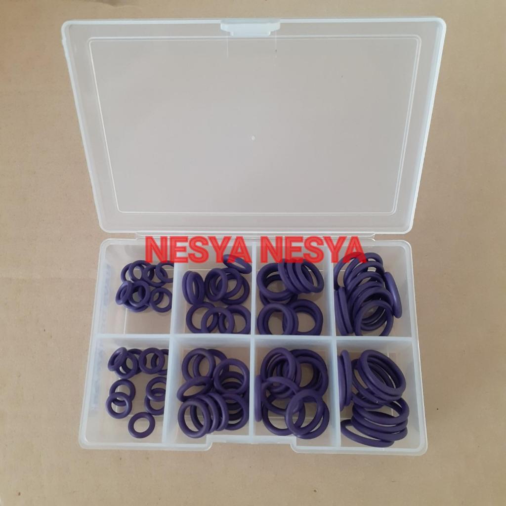 80 BIJI BUAH PCS Seal Sil O-Ring O Ring Oring untuk Koneksi Selang Pipa Saluran Freon AC Mobil Chevr