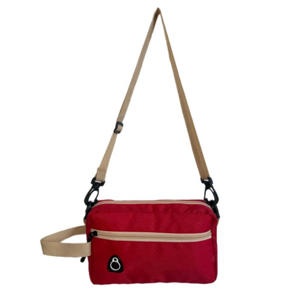Tas Handbag Motif kotak-kotak - Tas Selempang Slingbag Pria