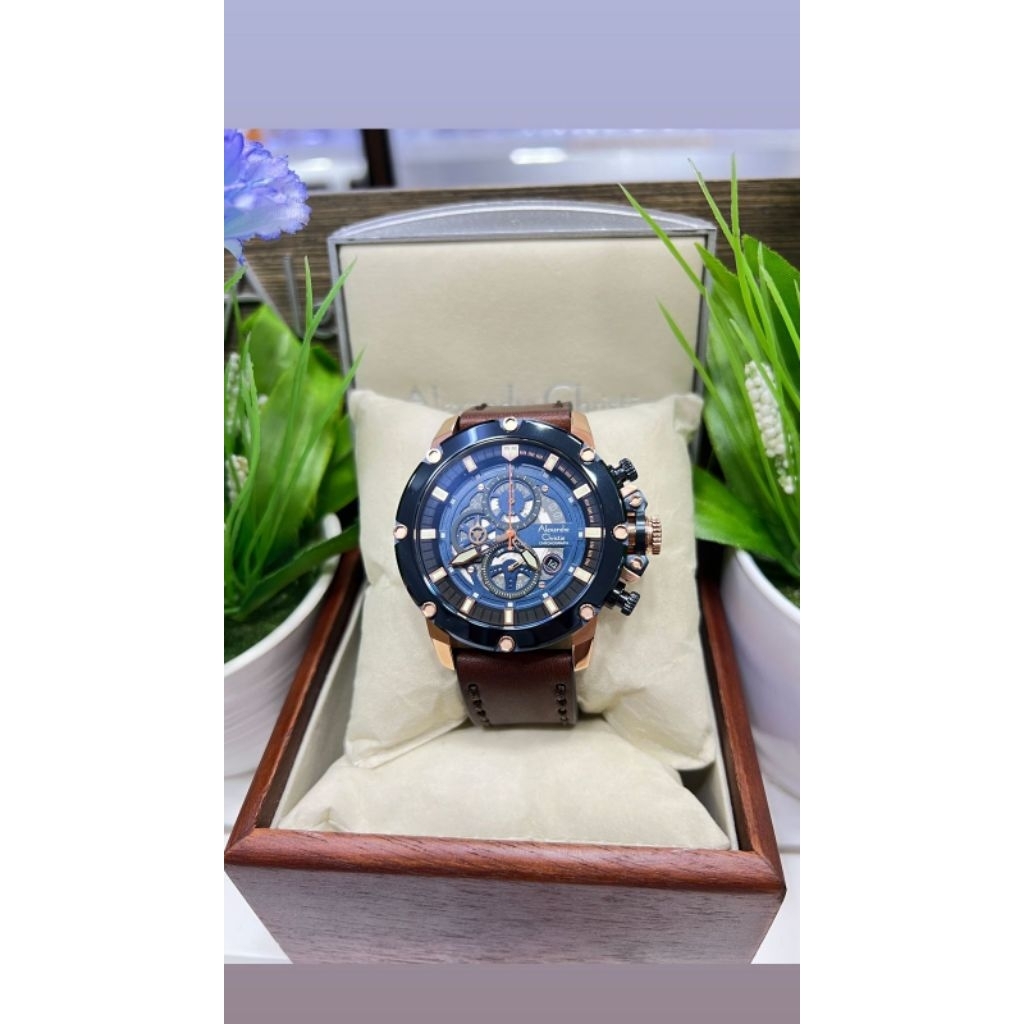 alexandre Christie 6564 coklat rosegold kulit